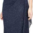 Alex Evenings Womens Long Glitter Mesh Wedding Guest Dress, Formal Gown with Halter Neck (Blue, M) 14