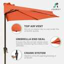 JEAREY 9ft Half Umbrella Outdoor Patio Umbrella Market Umbrellas with Crank, 1/2 Round Wall Umbrella 5 Sturdy Ribs UV Protection for Pool Garden Balcony Deck, Orange