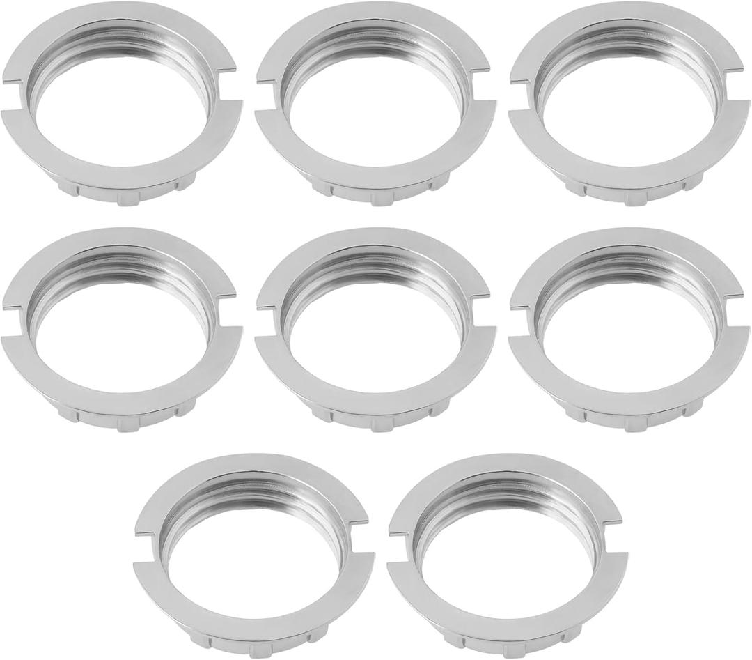 8x G9 Silver Alloy Conversion Lamp Holder Ring Suitable for 3/4 Inch Diameter Lamp Shade Bracket Table Adapter G9 Lamp Shade Reducer Ring
