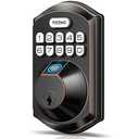 TEEHO TE002 Fingerprint Door Lock - Keyless Entry Electronic Keypad Deadbolt with 2 Backup Keys - Auto Lock - Easy Installation - Smart Locks for Front Door - Oil-Rubbed Bronze