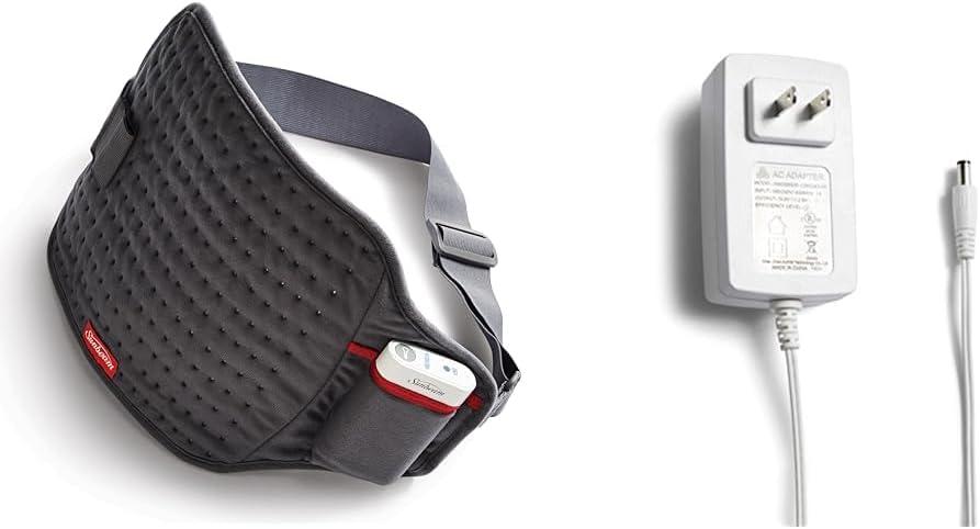 Sunbeam Cordless Heating Pad, Portable and Rechargeable for Back, Shoulder and Cramps Pain Relief, 9.5 x 12, Slate Grey & GoHeat Cordless Heating Pad Quick Charger Accessory