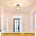 Lxybcce Crystal Ceiling Light Fixture, Modern Matte Black Crystal Chandelier, Small Semi Flush Mount Ceiling Lighting, Round Hallway Lighting for Kitchen Entryway Bedroom Bathroom, 1-Light, 9 Inch