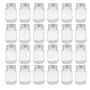 Pack 2oz Mason Jar with Silver Lid for Honey Jam Spice Pack of 24 Sets Pack 2oz Mason Jar with Silver Lid for Honey Jam Spice Pack of 24 Sets