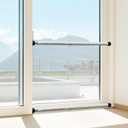 Sliding Door Lock,17" - 51" Sliding Door Security Bar Heavy Duty Sliding Glass Patio Door Security Bar Window Security Bar Inside Childproof Adjustable Interior White 2 PCS