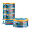 Wild Planet Albacore Wild Tuna, No Salt Added, Canned Tuna, Pole & Line Caught, 5 oz, Pack of 4, (EXP 11/17/28)