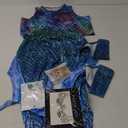 Leumoi 6 Pcs Mermaid Costume for Women summer Fish Scale Print Top Pants Gloves Starfish Pearl Necklace Set for Cosplay (M)