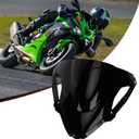 PSLER Double Bubble Windshield for ZX6R 2024-2025 ZX6R Accessories Motorcycle Windscreen (Black)
