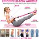 Foot Pedal Resistance Band with Handle, 3-Tube Multifunction Adjustable Yoga Elastic Exercise Bands, Home Workout Equipment for Women & Men to Abdomen, Waist, Arm, Core/ABS, Leg