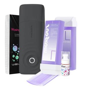 Waxfans Smart Roll on Wax Kit, Wax Roller Kit for Hair Removal, Automatic Cooling, No burns, Safe & Easy Waxing at Home, Waxing Kit for Women and Men, with 2 Wax Cartridges & 50 Pcs Wax Strip