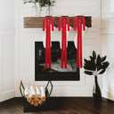 10pcs Red Large Velvet Christmas Bows for Xmas Tree Wreath, Garland, Swag, Staircase,Wedding Indoor Outdoor Home Decor (15 * 24 inch,Width of 1inch)