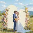Beige Arch Cover Set of 1-7.2 and 6ft Beige Arch Backdrop Cover Spandex Wedding Arch Stand Cover for Bridal Shower Birthday Party Baby Shower Banquet Photo Arches Background Decorations