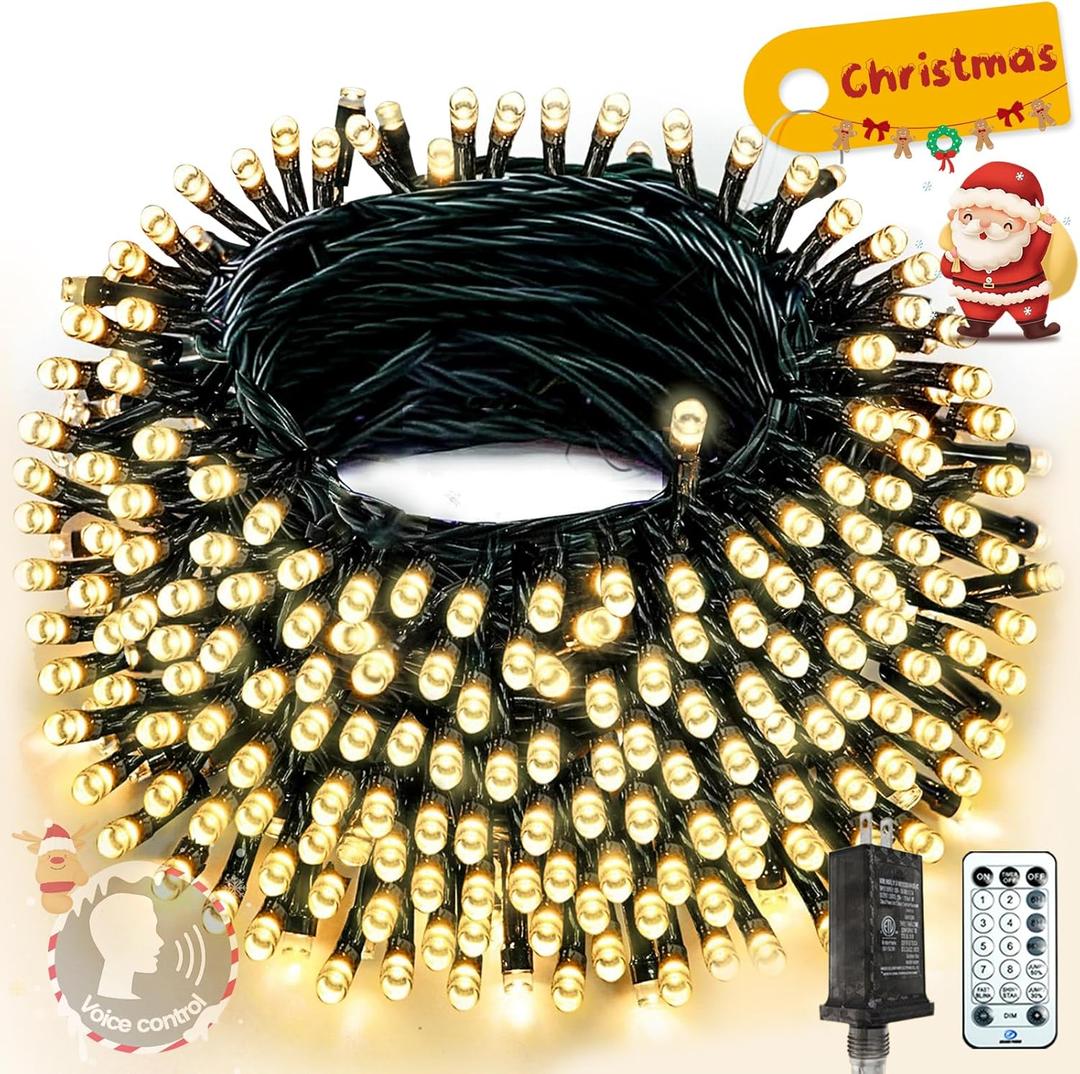 2026 New Voice Control 88ft 240LED Smart String Lights Outdoor/Indoor | String Lights with Remote, 12Modes, 7Voice Commands & Timers, Christmas Twinkle Light for Xmas Tree Decor (Warm White)
