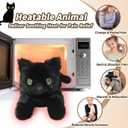 Black Cat Stuffed Animals, Microwavable Stuffed Animal Adorable Fluffy Cat Plush for Warmth & Comfort, Heatable Coolable Lavender Scent Cat Toy, Cute Soft Plushies Cat Gifts for Kids Boy Girls & Adult