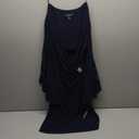 R&M Richards Women's Elegant Wrap Dress W/Sheer Angel Sleeves & Side Rhinestone Accent (12 Petite, Navy)
