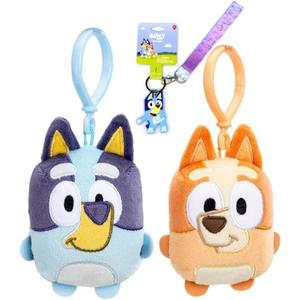 Bluey Mini Plush Clip-on 2-Pack (Bluey and Bingo) with Character Lanyard Keychain Bundled Gift Set