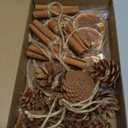 32pcs Natural Christmas Tree Ornaments Set, Rustic Christmas Ornaments Bulk with Dried Orange Slices, Cinnamon Sticks and Pine Cones with Rope,Hanging Yule Decor for Xmas Tree, DIY Crafts Decorations