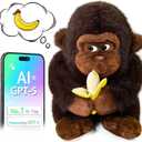 AI Talking Interactive Toy Figure, ChatGPT Large Smart Stuffed Animal Gorilla with Real Time Voice, Educational Companion Toy for Girls and Boys, for Kids,Seniors & Elderly.
