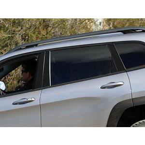 Rvinyl Pillar Post Pre Cut Window Trim Kits in Gloss Black Compatible with Jeep Cherokee 2014-2023 - Adhesive Backs
