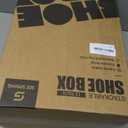 SEE SPRING X-Large Shoe Storage Box Fit Size 11, Clear Plastic Stackable Shoe Organizer for Closet, Space Saving Foldable Shoe Rack Sneaker Container Bin Holder, 12 Pack Clear