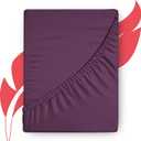 Ashton Sheets Luxury Egyptian Cotton Twin XL Fitted Sheet Only - 1000-Thread-Count Twin XL Size Fitted Sheet, Soft, Cooling, Sateen Hotel Quality Bottom, Fits Upto 18" Deep Pocket Mattress - Plum