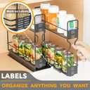 SpaceAid Pull Out Spice Rack Organizer for Cabinet, Heavy Duty Slide Out Seasoning Kitchen Organizer, Cabinet Organizer, with Labels, 5.2" W x10.75 D x10 H, 2 Drawers 2-Tier