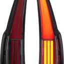 Full LED Tail Lights Assembly Fits for GMC Yukon/Yukon XL 2015 2016 2017 2018 2019 2020, Rear Taillights Lamps with 6 Holes Plug, Left Driver and Right Passenger Side, Black Housing Smoked Lens