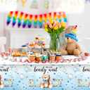 Tegeme 6 Pack Bear Baby Shower Tablecloth Plastic Bear Table Cover We Can Bearly Wait Tablecloth for Kids Birthday Party and Gender Reveal Decorations, 54 x 108 Inch (Blue)