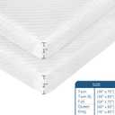 Mattress Topper Cover Full Size 1-2 Inch Memory Foam With Zipper, Viscose Made From Bamboo and 3D Mesh Backing, Removable With Straps