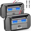 2 Pack 12V USB Outlet Dual Quick Charge 3.0 Car USB Ports: 12 Volt Power Outlet USB Panel Wall Mount Car Charger Socket for Marine RV Motorcycle Boat Car Truck, etc. (Surface Mount Installation)