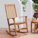 Cambridge Casual Thames Natural Teak Wood Frame Rocking Chair with Slat Seat
 Natural Teak, 28 inches x 32.25 inches x 44.5 inches