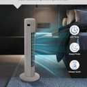 Tower Fan for Bedroom, Quiet Oscillating Floor Fans with 70°, Remote Control, 3 Modes, 3 Speeds, 12H Timer, 30" Bladeless Standing Fan for Home, Office, Living Room, White, Large