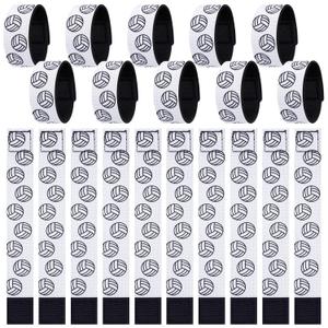 24 Pcs Volleyball Sleeve Holders 7.5 Inch Volleyball Shirt Sleeve Straps Brown Black Pattern Stitching Sports Shirts Ties for Women Men Teens Sports Activities Accessories Gift