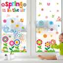 gisgfim Spring Window Clings Flower Window Spring Decoration Butterfly Floral Stickers Flower Decal Floral Glass Windows Decals for Summer Classroom Home Office Shop Display Decorations Party Supplies