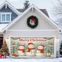13x6ft Christmas Garage Door Banner Snowman Banner Christmas Backdrop Outdoor Indoor Xmas Garage Door Cover Large Holiday Wall Backdrop for Yard Porch Seasonal Decoration