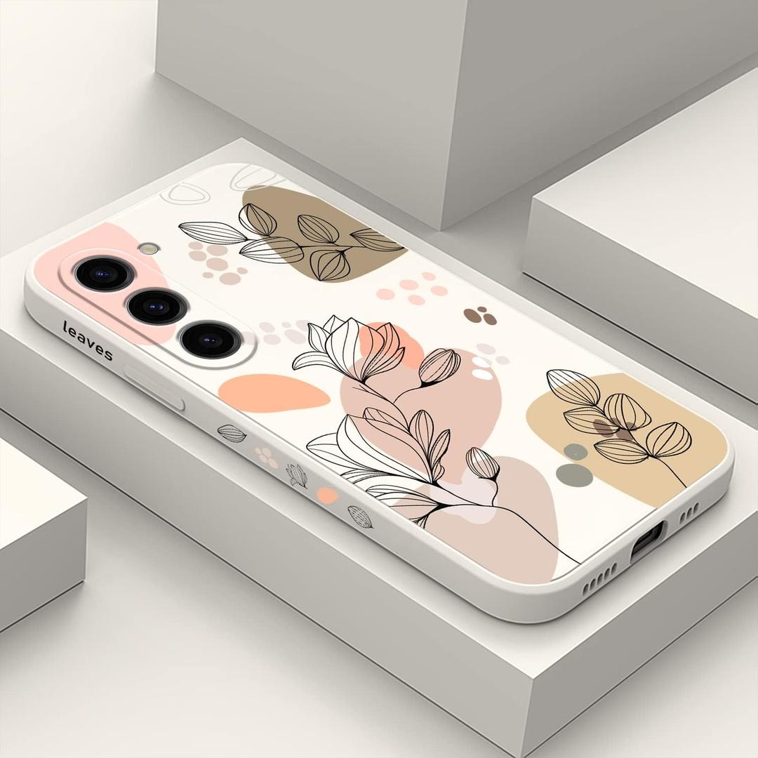 Phone Case for Samsung Galaxy S23 Morandi White | Flowers, Butterfly, Anti Slip, Shockproof, Flexibility, Soft, Silicone, Protector