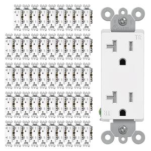 CML 20 Amp Decorator Receptacle Outlet with Tamper Resistant (TR), Standard Electrical Wall Outlet, 20A/125V, UL Listed, White, 50 Pack