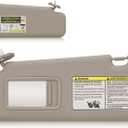 Sun Visor with Light for 2008-2013 Toyota Highlander, Left Driver Side Beige Sunvisor Replacement 74320-48500-B0