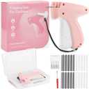 Fine Stitch Gun Mini Stitch Gun Kit for Clothes, Quick Clothing Fixer with 6 Fine Needles, 2000 5mm Fasteners and Case, Speedy Clothing Fixer Stitch Gun for Clothes Quick Stitch Gun for Clothes (Pink)