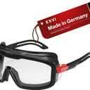 SG200 Safety Glasses Anti-Fog & Scratch-Resistant, Flexible Rubber Gasket for Protection Against Liquids & Particles, UV400 Protection, Adjustable Ergonomic Fit