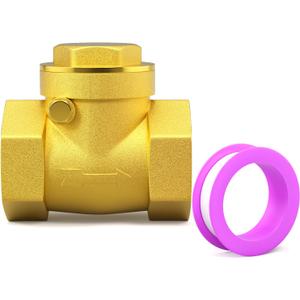 GASHER 1PC Swing Brass Check Valve DN80 3" Female Thread, Backflow Prevention, One Way Check Valves for Sump Pump and Air Compressor, Gas Air Fuel Oil Water