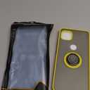 TJS Compatible with Motorola Moto One 5G Ace 2021 Case, Moto G 5G 2021 Case, with Tempered Glass Screen Protector Metal Ring Magnetic Support Kickstand Heavy Duty Protector Phone Case Cover (Yellow)