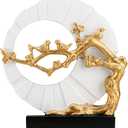 DOVDOV Gold Bird Statue Decor, Gold and White Home Decor, Bird Sculpture Home Decor for Bookshelf Office Shelf on Coffee Table TV Cabinet entryway entryway Decor.