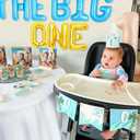 JeVenis Surf Theme The Big One 1st Birthday Party Decorations Balloons, Backdrop, Number 1, Tropical, Plastic, Unisex, Blue, Yellow/Beige, Green