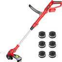 Cordless String Trimmer Compatible with Milwaukee M18 18V Battery, 12-Inch Weed Wacker Cordless, Auto Line Feed, Electric Weed Eater Battery Powered, Grass Trimmer w/ 6 Line Spools (Tool Only), 12.01-INCH