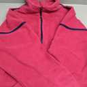 QINSEN Women's Half Zip Fleece Short Pullover Sweatshirt Winter Long Sleeve Cozy Sherpa Sweater Top (Pink, L)