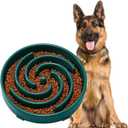 JASGOOD Slow Feeder Dogs Bowl for Large Medium Dogs,Anti-Gulping Pet Slower Food Feeding Bowls Stop Bloat,Preventing Choking (N-Dark Green)