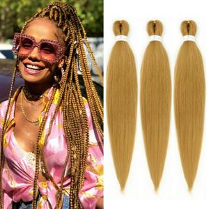 27 Honey Blonde Braiding Hair Pre stretched 14 Inch 3 Packs Pre-stretched Braiding Hair EZ Braid Yaki Texture Synthetic Hair Extensions for Crochet Box Braids