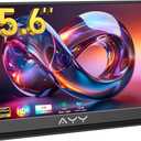 AYY 15.6 Inch Portable Monitor 1080P FHD USB-C HDMI External Display for Laptop Phone MAC PS5 Switch Xbox, Ultra-Slim 100% sRGB Portable Second Screen with Dual Speakers & Smart Cover, IPS, Black