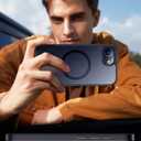 SPIDERCASE Designed for iPhone 16e Case, Magnetic Translucent Matte Case with 2PCS Tempered Glass Screen Protector Slim Phone Case for iPhone 16E 6.1'', Black