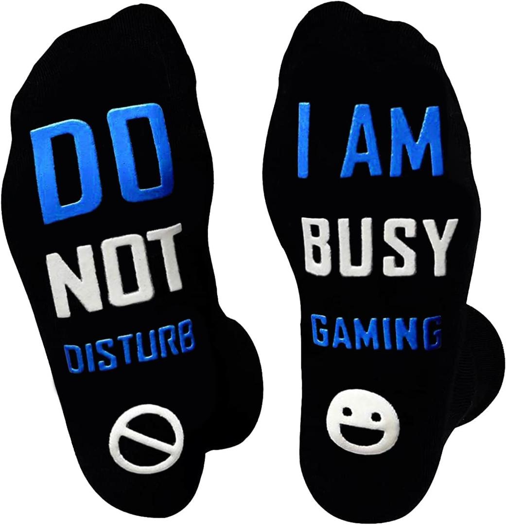 Stocking Stuffers for Boys Teens Men, Gifts for Teen Boys Men Funny Gaming Socks, Valentines Christmas Gifts for Him (Black)